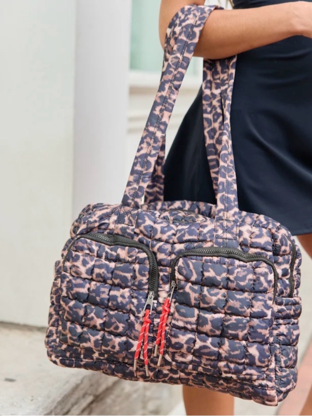 Leopard Quilted Weekender Bag